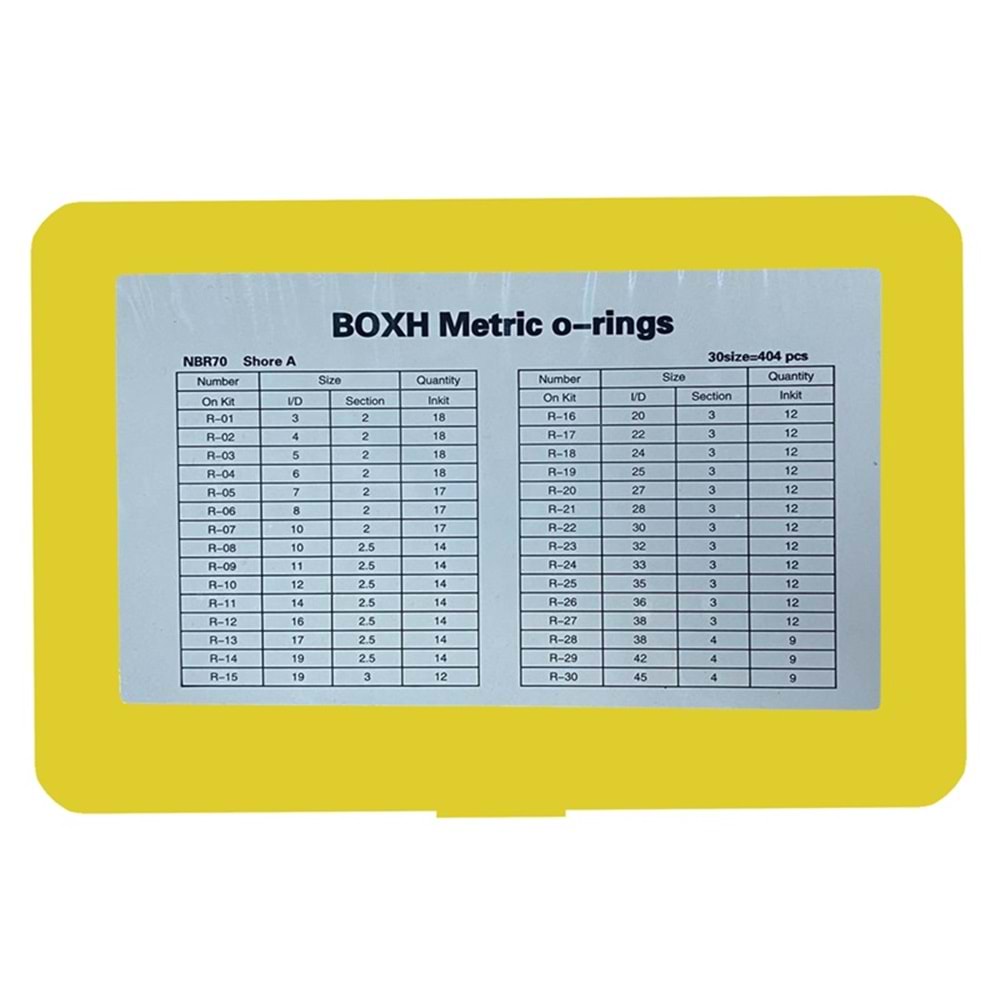 BOX-H METRIK KİT 70 SHORE SARI