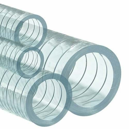 ÇELİK TELLİ SPİRAL ŞEFFAF HORTUM 38 MM 1 1/2