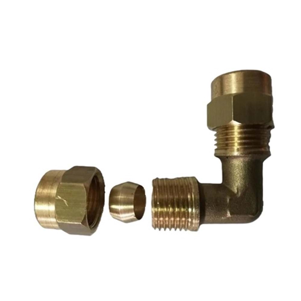 SARI ÇİFT YÜZÜKLÜ DİRSEK 4X4 MM